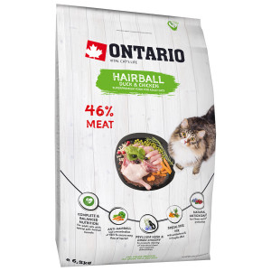 Ontario Cat Hairball sausā barība 6.5 kg
